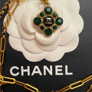 Authentic Reworked Chanel Button Necklace 18k GP